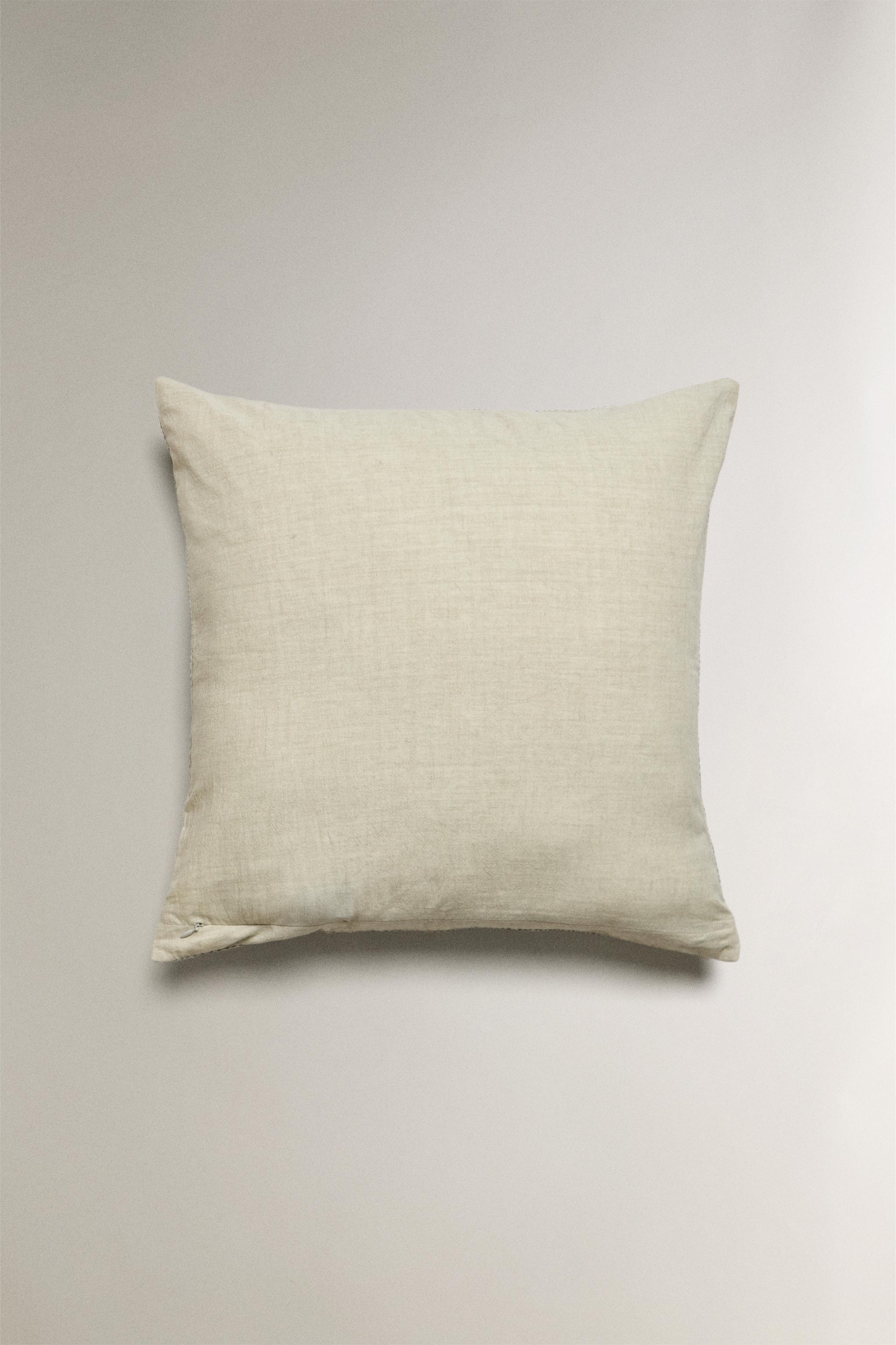 EMBROIDERED THROW PILLOW COVER